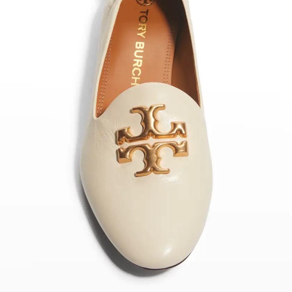Tory Burch Eleanor Leather Medallion Loafers: Puppy Chews On Heel